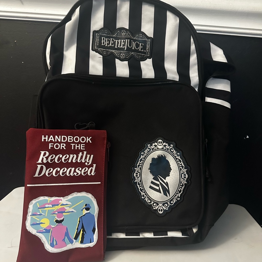Hot Topic Beetlejuice Striped Backpack
